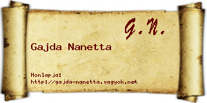 Gajda Nanetta névjegykártya
